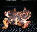 Grill a whole chicken spatchcock style - yeah this picture isn't that pretty, I'll work on it.
