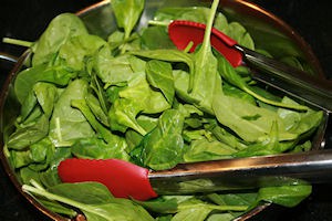Toss with tongs