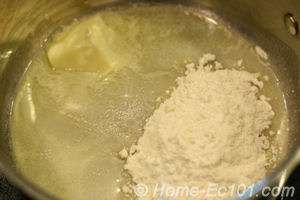 Make the roux Make a roux